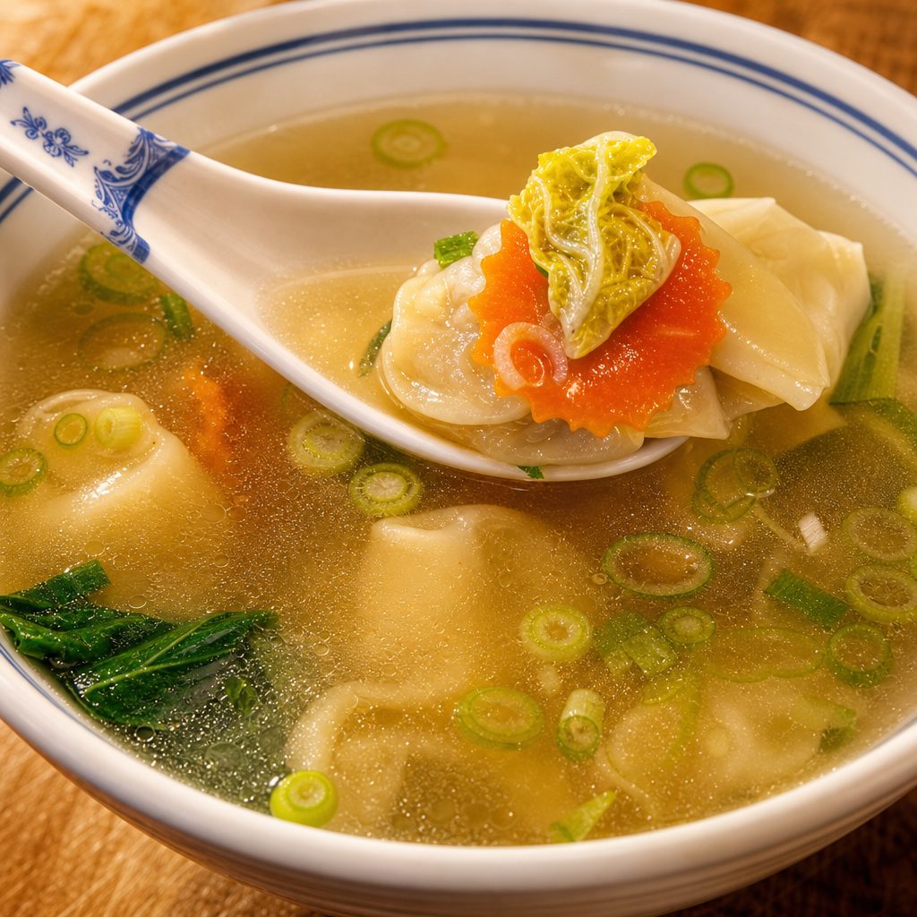 14. Wonton Soup (4 Wontons)/ Súp Hoành Thành (4 Wontons).