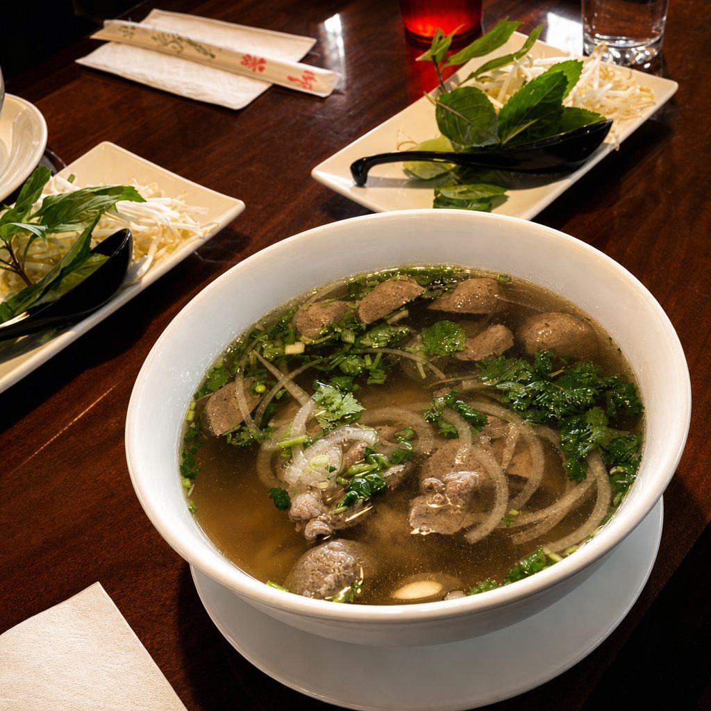 15. Beef Ball Soup/ Súp Bồ Viên.